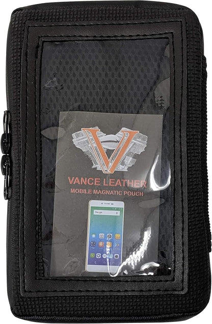 Motorcycle Magnetic Cell Phone & GPS Holder Tank Bag Compatible i Phone, Blk Waterproof