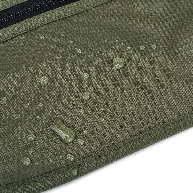 RFID Blocking Money Belt for Men Women, Slim Fanny Pack for Travel，Running,Conceal Waist Wallet for Passport Holder,Phone,Cash(Dark Olive Green)