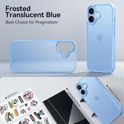 CASEKOO for iPhone 17 Case, [Never Yellow Technology] [Mil-Grade Drop Protection] Translucent Slim Cover Women Men for iPhone 17 Phone Case 6.3 inch, Frosted Light Blue