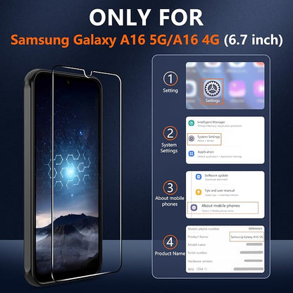 For Samsung Galaxy A16 5G Phone Case:A16 Case [Compatible with Magsafe] with 2PC Tempered Glass Screen Protector,Camera Bump Protection,Slim Frosted Translucent Soft-Touch for Galaxy A16,Matte black