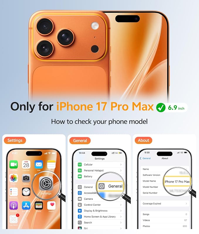 FNTCASE for iPhone 17 Pro Max Case: [Compatible with Magsafe] Translucent Matte Cases with [Full Camera Protection] [Screen Protector] Military Grade Shockproof Protective Phone Cover - Orange