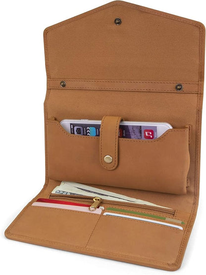 Timberland Women's RFID Leather Crossbody Wallet Phone Bag With Detachable Crossbody Strap