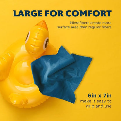 Purity Microfiber Lens Cleaning Cloth - Machine Washable, Lint-Free Microfiber Cloth- Cleans Eyeglasses, Screens, Lenses, Phones and Other Delicate Surfaces - Made in USA - 6 Pack, Dark Blue