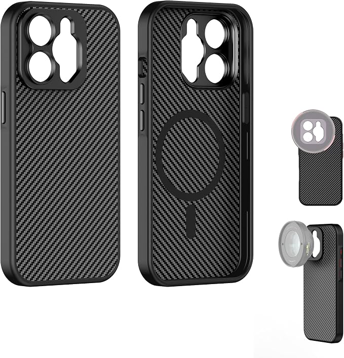 FREEWELL Pro Filmmaker Case for iPhone 13 Pro - Magnetic Filter & 17mm Lens Mount Black