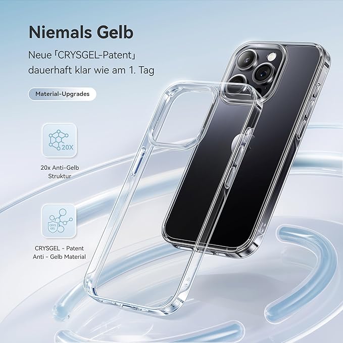 CASEKOO for iPhone 13 Pro Case Crystal Clear, [Never Yellow Technology] [Military-Grade Protection] Transparent Slim Cover Women Men for iPhone 13 Pro Phone Case 6.1 inch, Clear