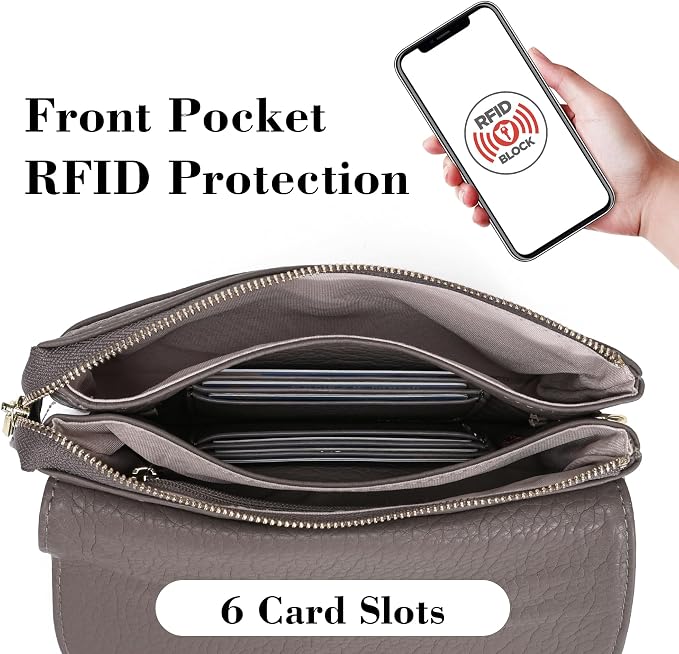 MINICAT RFID Blocking Small Crossbody Bags for Women Vegan Leather Mini Travel Purses Cell Phone Purse Cross Body Bag
