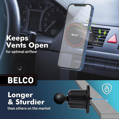 Magnetic Phone Holder for Car – Suction Cup Phone Mount with Adjustable Rotating Arm and Lock Mechanism for Dashboard, Windshield, Air Vent – Compatible with iPhone and Android