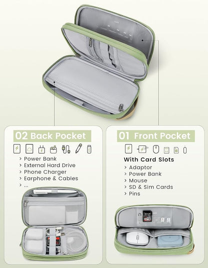 Travelkin Travel Cord Organizer, Cable Organizer For Electronic Accessories | Expandable electronics organizer, charger organizer, travel case, Large Capacity tech pouch for Card,Usbs, travel essentials