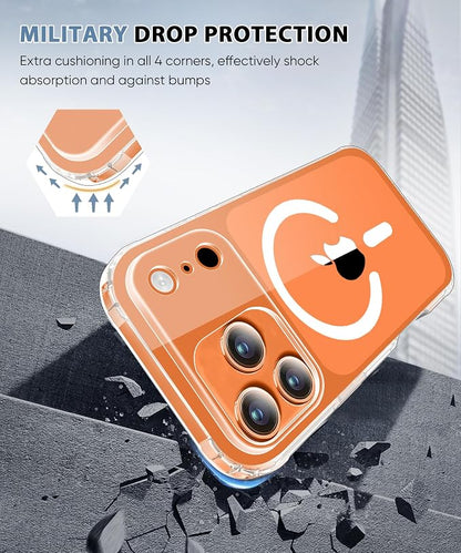 Compatible with iPhone 17 Pro Case Clear, Built-in Screen Protector, [Compatible with MagSafe] Full Body Rugged Phone Case, Shockproof Protective Magnetic Cover for 17Pro 6.3" (Clear)