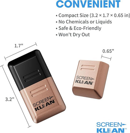 ScreenKlean Tablet Screen Cleaner - Compatible with iPad, Android & Amazon Tablet - with Carbon Microfiber Tech-Electroplated Rose Gold-1 Count (Pack of 1)