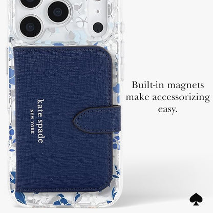 kate spade new york iPhone 17 Pro Case - Compatible with MagSafe - Designer Phone Case - Flowerbed Blue Gems