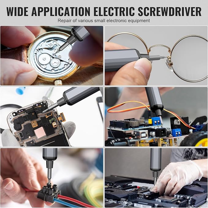 Mini Electric Screwdriver, 3.7V Precision Screwdriver Set Cordless Screwdriver Rechargeable 72 In 1 Magnetic Bit Repair Tech Tool Kit for Electronics Computer Phone Laptop Camera RC Car Watch Glasses