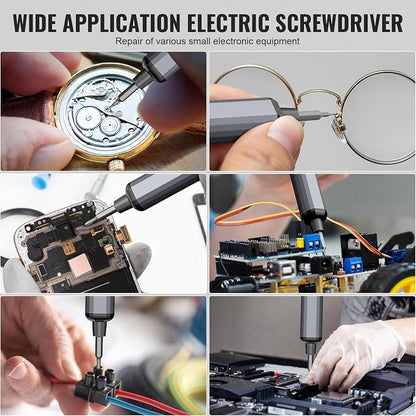 Mini Electric Screwdriver, 3.7V Precision Screwdriver Set Cordless Screwdriver Rechargeable 72 In 1 Magnetic Bit Repair Tech Tool Kit for Electronics Computer Phone Laptop Camera RC Car Watch Glasses