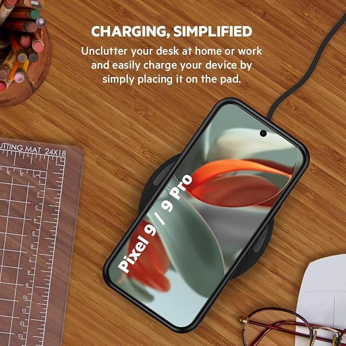 Battery Case for Pixel 9/9 Pro,10000mAh Portable Protective Smart Wireless Charging Case Support Carplay Compatible with Pixel 9/9 Pro(6.3 inches)Rechargeable Extended Battery Charger Cover(Black)