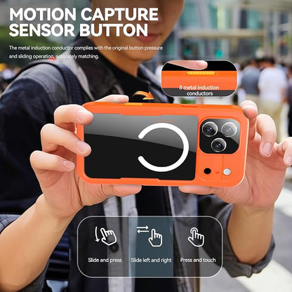 Guppy for iPhone 17 Pro Max Magnetic Waterproof Case, Built-in Screen Protector [IP68 Waterproof][14FT Military Drop proof]360° Full Body Protection Dustproof Shockproof Heavy Duty Rugged Case, Orenge