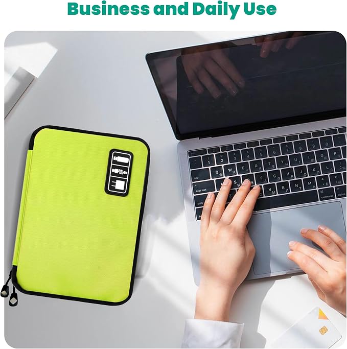 Cord Organizer Travel, Electronics Organizer Tech Pouch - Portable Cable Organizer Bag for Cords, Charger, Phone, SD Card, Power Bank for Travel & Daily Use -Green Green