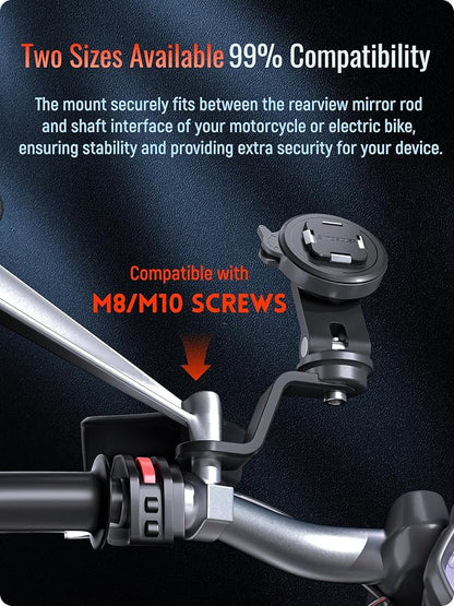sincetop Motorcycle Rearview Mirror Phone Mount - Series Q [ Quad ] - Motorbike Phone Holder,Quick Release Aluminum Moto ATV Scooter Cell Phone Stand