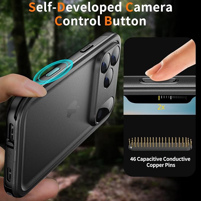 Cozycase TOP Military Protective IP68 Waterproof Case for iPhone 17 Pro Heavy Duty 360 Shockproof Full Body with Screen Camera Protector Double Dustproof Hard Tough 17Pro Front Back Cover
