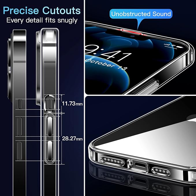 CASEKOO for iPhone 13 Pro Max Case Crystal Clear, [Never Yellow Technology] [Military-Grade Protection] Transparent Slim Cover Women Men for iPhone 13 ProMax Phone Case 6.7 inch, Clear