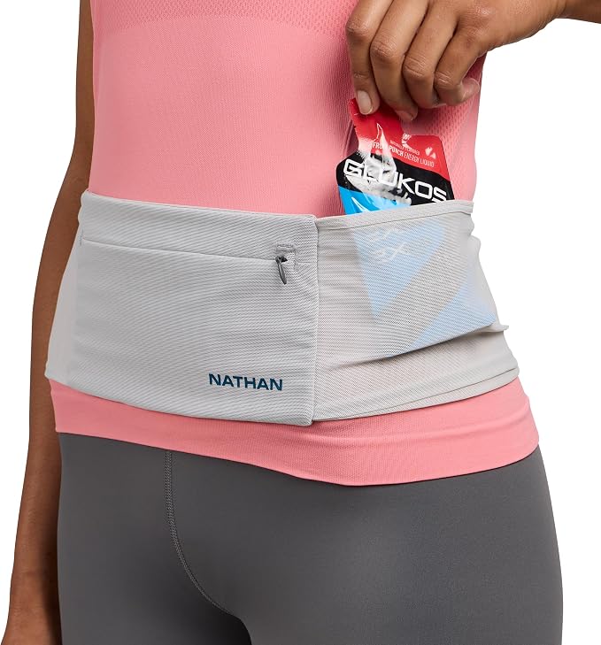 Nathan Zipster Max Running Belt, Running Belts for Women and Men, Bounce-Free Waist Pack with Extra Large Zipper Pocket, Smartphone Storage, Walking, Gym, Hiking