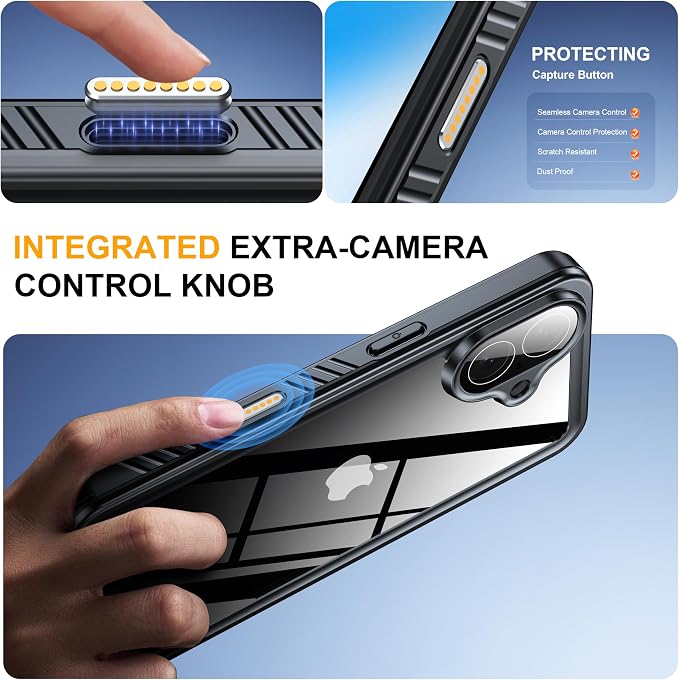 ANTSHARE for iPhone 17 Case, IP68 Waterproof Shockproof Case, [Built-in Screen Protector] - 12 FT Military Dropproof - Full Body Heavy Duty Rugged Phone Cover 6.3 inches - Black/Clear