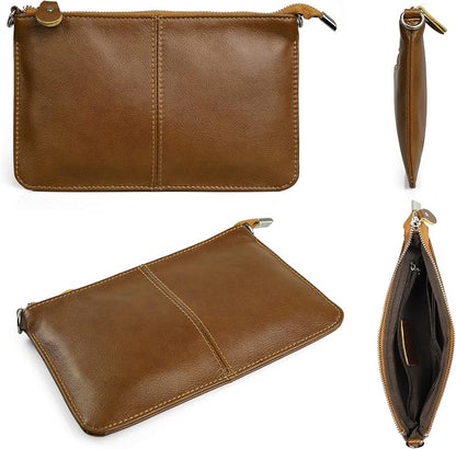befen Genuine Leather Wristlet Clutch Wallet Purses Small Crossbody Bags for Women with RFID Blocking Card Slots