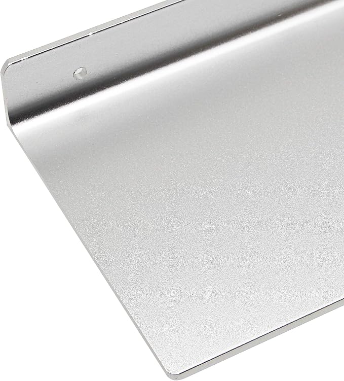 SinLoon 6 Inch Small Shelf in Flat Satin Aluminum Bathroom Shelf Wall Mount for Small Speaker Smartphone, Tablet, Toiletries (Silver)