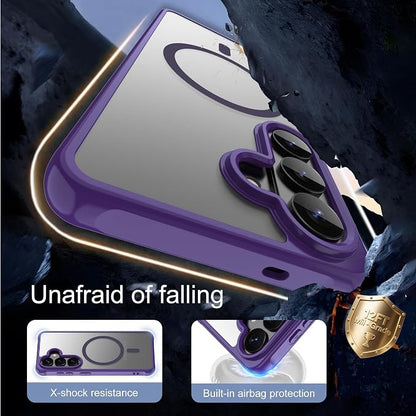 for Galaxy S26 Plus Phone Case: Samsung S26 Plus Phone Case with 2PC HD Screen Protector, Wireless Charging Samsung S26 Plus Case Matte Translucent Soft-Touch & Shockproof Funda para S 26 Plus,Purple