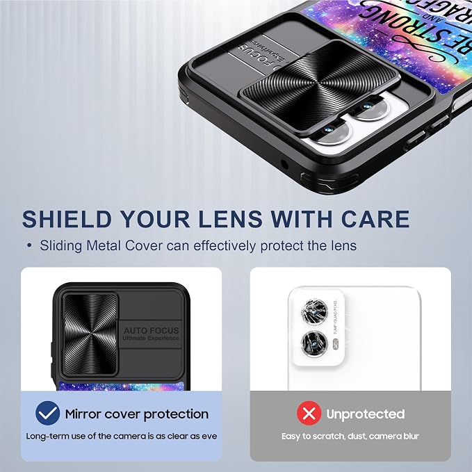 for Motorola Moto G 5G 2024 Case with Rainbow Bible Verses, Metal Slide Camera Cover, Screen Protector, Anti-Peeping Privacy Safeguard, Camera Lens Protector Phone Case for Moto G 5G 2024