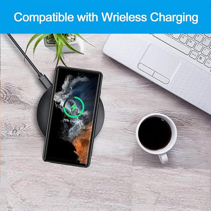 Battery Case for Galaxy S22/S23 Ultra, Upgraded 12000mAh Battery Pack Rechargeable Charger Case with Wireless Charging Compatible for Galaxy S22/S23 Ultra (6.8 inch) External Charging Cover (Black)