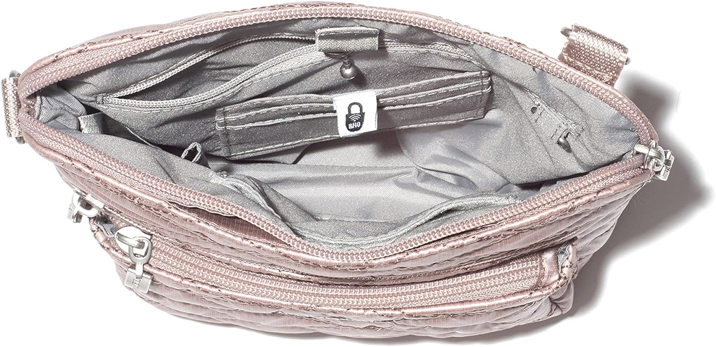 Baggallini Modern Pocket Crossbody Bag for Women, 8.5"x8.5" Handbag Purse with RFID, Lightweight Water-Resistant