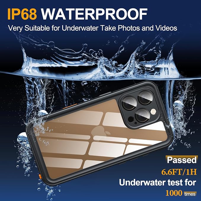 for iPhone 16 Pro Case Waterproof, Built-in Privacy Screen & HD Screen Double Front Frame [IP68 Underwater] Shockproof Dustproof Full Body Protection iPhone 16 Pro Phone Case Pink