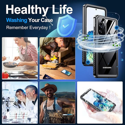 MOZOTER for Samsung Galaxy S20 Plus Case Waterproof,[IPX8 Underwater Case][Full Body Shockproof & Military Dropproof] Clear Sound Quality Built-in Screen Protector for Samsung S20 Plus 6.7 inch-Black