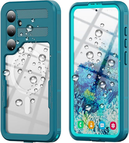 Losin Compatible with Galaxy S25 Case Waterproof Magnetic [Compatible with MagSafe] [Drop Protection] [IP68 Underwater] Full Body Shockproof Protective Phone Case, Teal