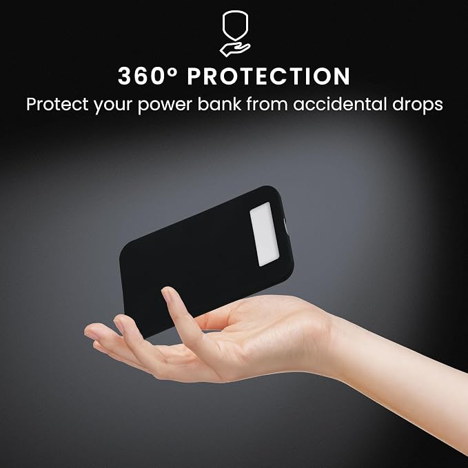 kwmobile Case Compatible with Apple Air MagSafe - Portable Powerbank Cover - External Battery Charger Bag, Shockproof - Black