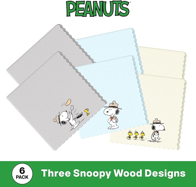 Microfiber Cloth & Glasses Wipes (6 Pack) Lens & Glasses Cleaning Cloth - Eye Glass Clean Cloths - Eyeglass Cleaning Cloths - Camera Lenses & Gadget Delicate Screens - Snoopy
