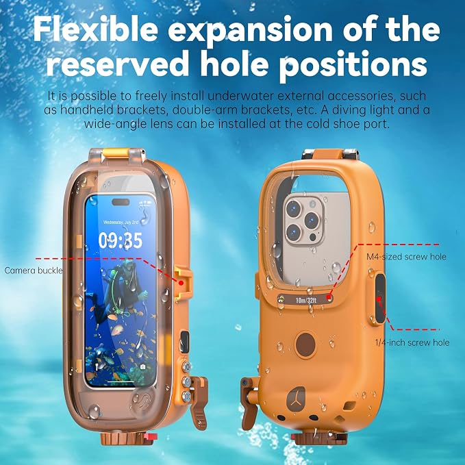 GOLDJU Diving Waterproof Phone Case, [49ft/15m] Cartoon Outdoor Snorkeling Underwater Diving Case Surfing Photo Video Cover,for iPhone Samsung Galaxy Google Pixel Huawei Series Smartphones