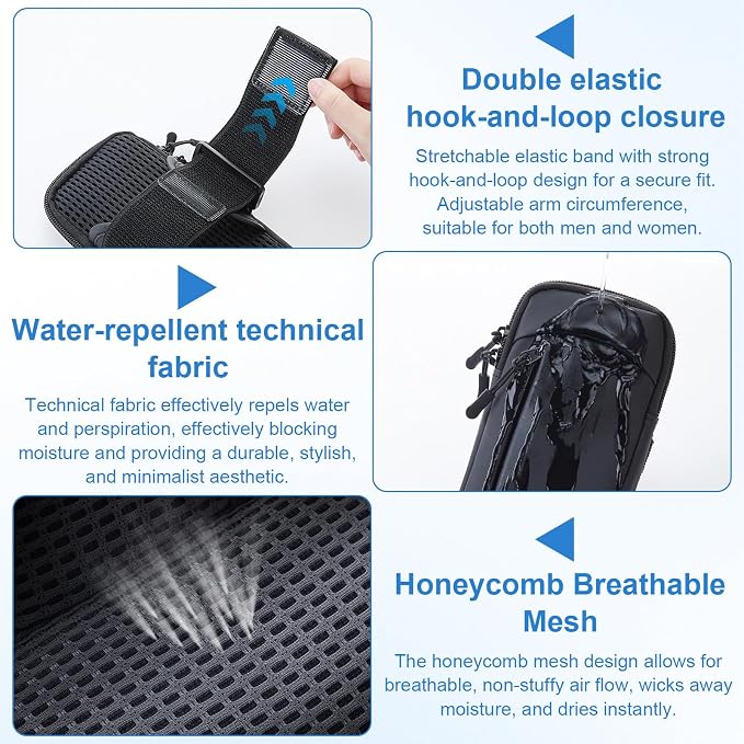 Cell Phone Crossbody Bag with Arm Band, Waterproof Phone Holder Pouch Fits iPhone & Android up to 7'', Small Sling Shoulder Purse for Running, Hiking, Travel, Workout (Grey)