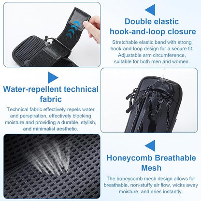 Cell Phone Crossbody Bag with Arm Band, Waterproof Phone Holder Pouch Fits iPhone & Android up to 7'', Small Sling Shoulder Purse for Running, Hiking, Travel, Workout (Grey)