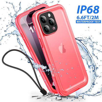 SPORTLINK for iPhone 16 Pro Waterproof Case - Shockproof Dustproof Case with Built-in Clear Screen Protector, Full Body Heavy Duty Sealed Protective Cover for i Phone 16 Pro 6.3" Pink