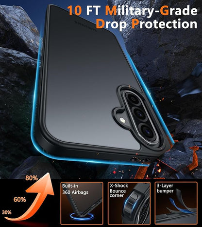 FNTCASE for Samsung Galaxy A36-5G Case: for Galaxy A56 5G Case Frosted Translucent Matte Shockproof Slim Protective Case - Military Grade Drop Proof Anti-Fingerprint Hard Back Phone Cover - 6.7 inch