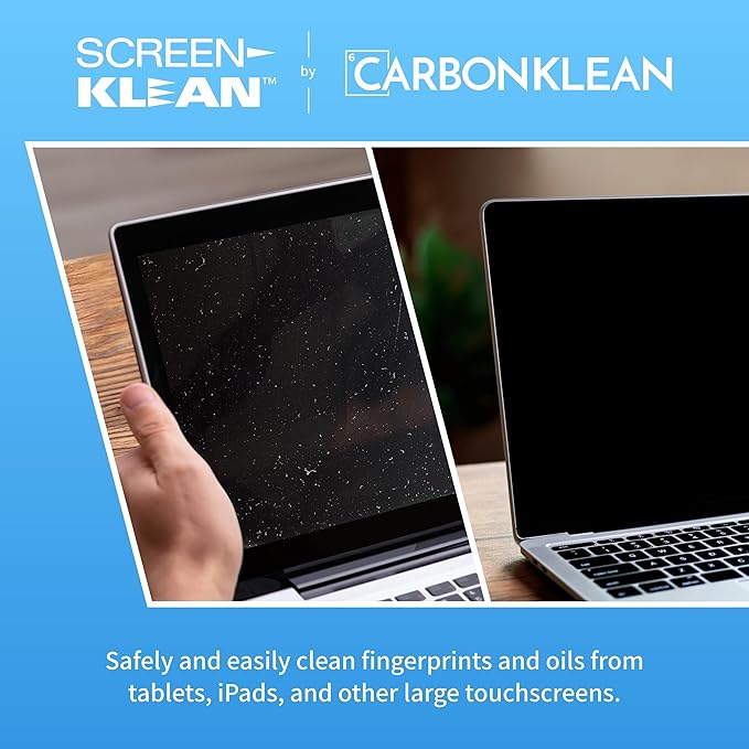 ScreenKlean Tablet Screen Cleaner - Compatible with iPad, Android & Amazon Tablet - with Carbon Microfiber Tech-Injected Red-1 Count (Pack of 1)