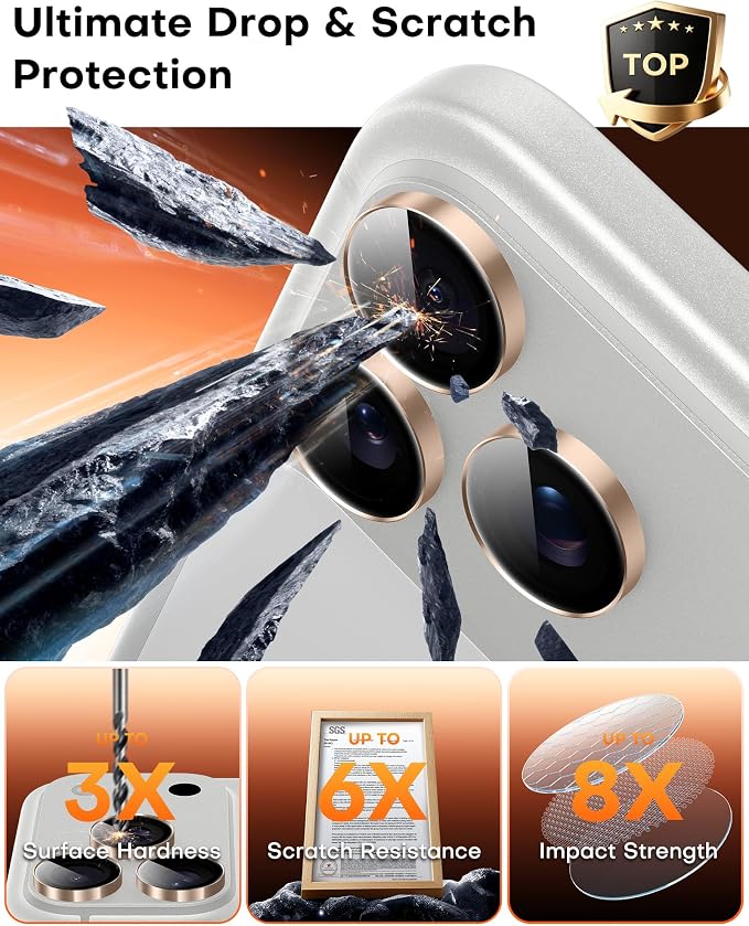 TOCOL Camera Lens Protector for iPhone 17 Pro Max/iPhone 17 Pro Tempered Glass HD Individual Scratch Resistant Camera Cover Accessories Case Friendly 2 Pack（Rose Gold）