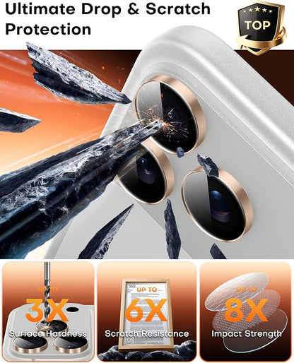 TOCOL Camera Lens Protector for iPhone 17 Pro Max/iPhone 17 Pro Tempered Glass HD Individual Scratch Resistant Camera Cover Accessories Case Friendly 2 Pack（Rose Gold）