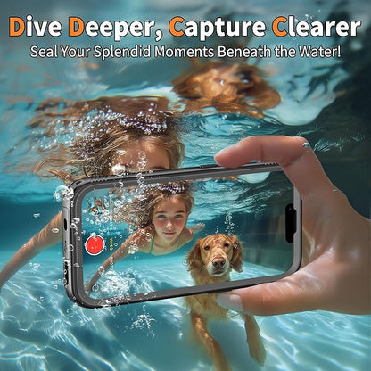 Cozycase for iPhone 16 Pro Max Case Waterproof - 360 Heavy Duty with Screen/Camera Protector Shockproof IP68 Underwater Dustproof Water Shock Proof Full Body/Front and Back Case Black/Frosted Clear