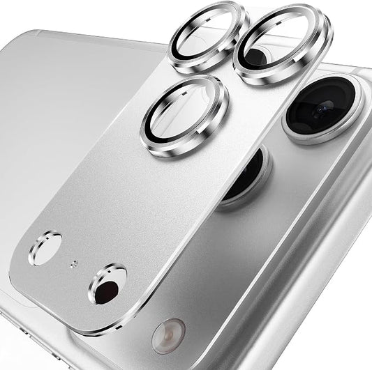 YWXTW Designed for iPhone 17 Pro Camera Lens Protector, [1:1 Perfect Fit] Full Coverage Matte Metal Tempered Glass Camera Screen Cover Accessories, Case Friendly (Silver, iPhone 17 Pro)