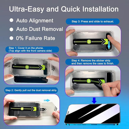 2 Pack 25° Ultra Privacy Screen Protector for iPhone 16 Pro Max, [Auto-Dust Removal and Auto-Alignment], Wide-Angle Anti-Spy Tempered Glass Film, Easy and Quick Installation