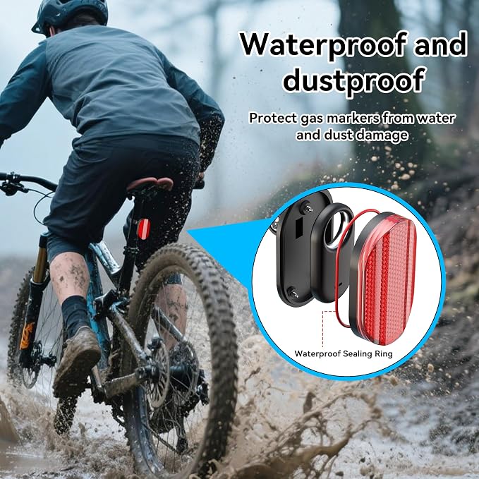 Upgraded Bike Mount for Samsung Smart Tag 2 & Moto Tag & for AirTag Holder Hidden - Waterproof Anti-Theft Bike Reflectors GPS Tracker Case with Screws & Tools, for Mountain Bikes/Scooter/E-Bicycle