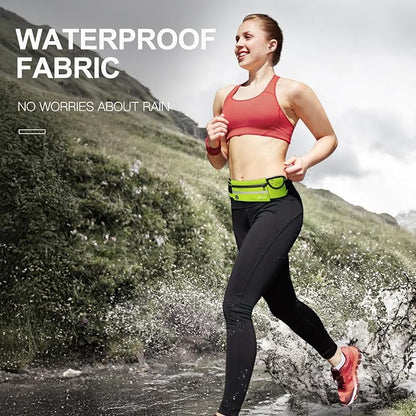 Jueachy Running Belts for Women Waterproof Fanny Pack Running Waist Pouch Phone holder Adjustable Sports Money Belt with Headphone Port