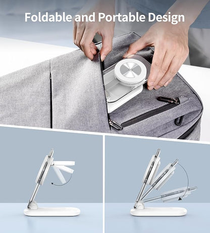 3 in 1 Magnetic Wireless Charging Station for Apple Devices, Fast Foldable Travel Mag-Safe Charger Stand with Night Light for iPhone 17 16 15 14 13 12 Series, Apple Watch/AirPods Pro-Gift for Lovers
